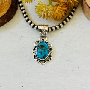 Southwest handgemaakte Blue Ridge Turquoise en sterlingzilveren hanger
