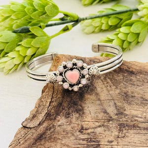 Duane Smith Pink Conch & Sterling Silver Cuff Bracelet