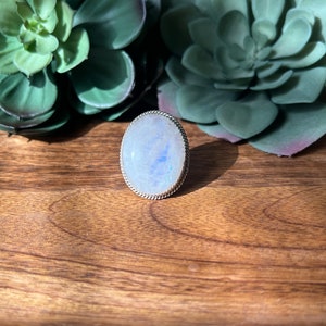 Reda Galvan Moon Stone & Sterling Silver Ring Size 8