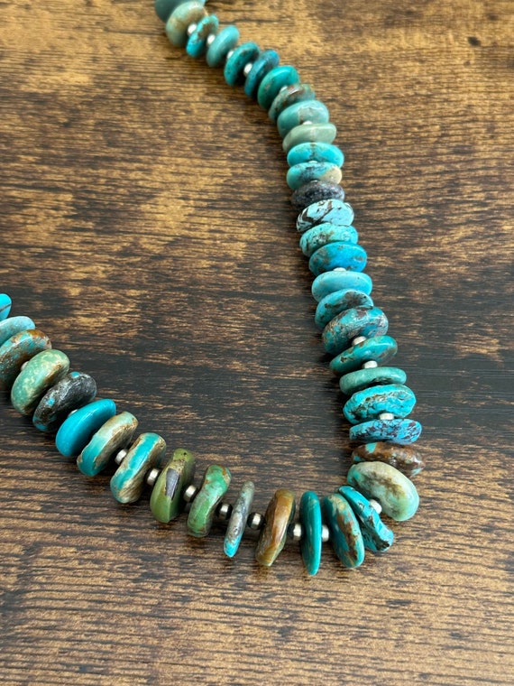 Navajo Strung Royston Turquoise & Sterling Silver… - image 6