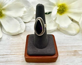 Navajo Made Sugalite & Sterling Silver Adjustable Ring