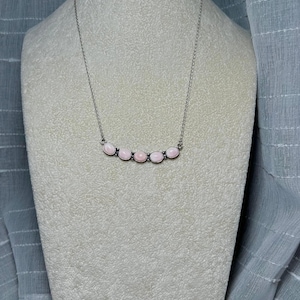 Navajo Made Pink Conch & Sterling Silver Necklace