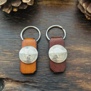 Genuine Leather & Buffalo Nickel Key Chain