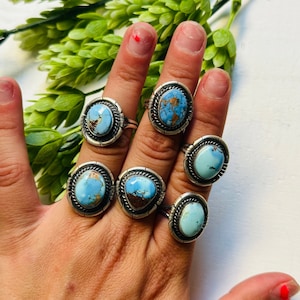 Navajo Made Golden Hills Turquoise & Sterling Silver Ring
