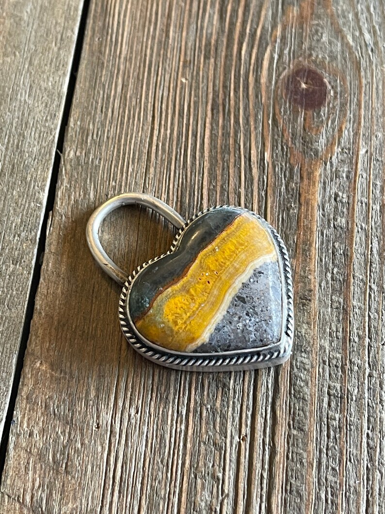 Navajo Bumblebee Jasper /& Sterling Silver Locket Pendant
