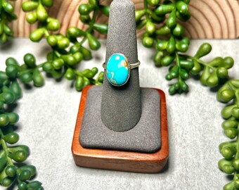 Navajo Made Kingman Turquoise & Sterling Silver Ring Size 7 - Etsy