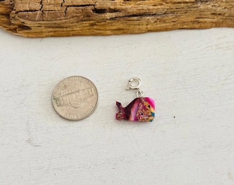 Navajo Made Mohave Turquoise & Sterling Silver Hump Back Whale Charms