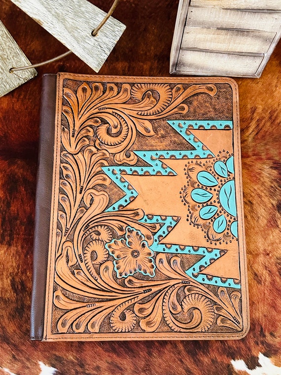 Genuine Tooled Leather Planner