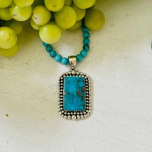 Southwest handgemaakte Blue Ridge Turquoise en sterlingzilveren hanger