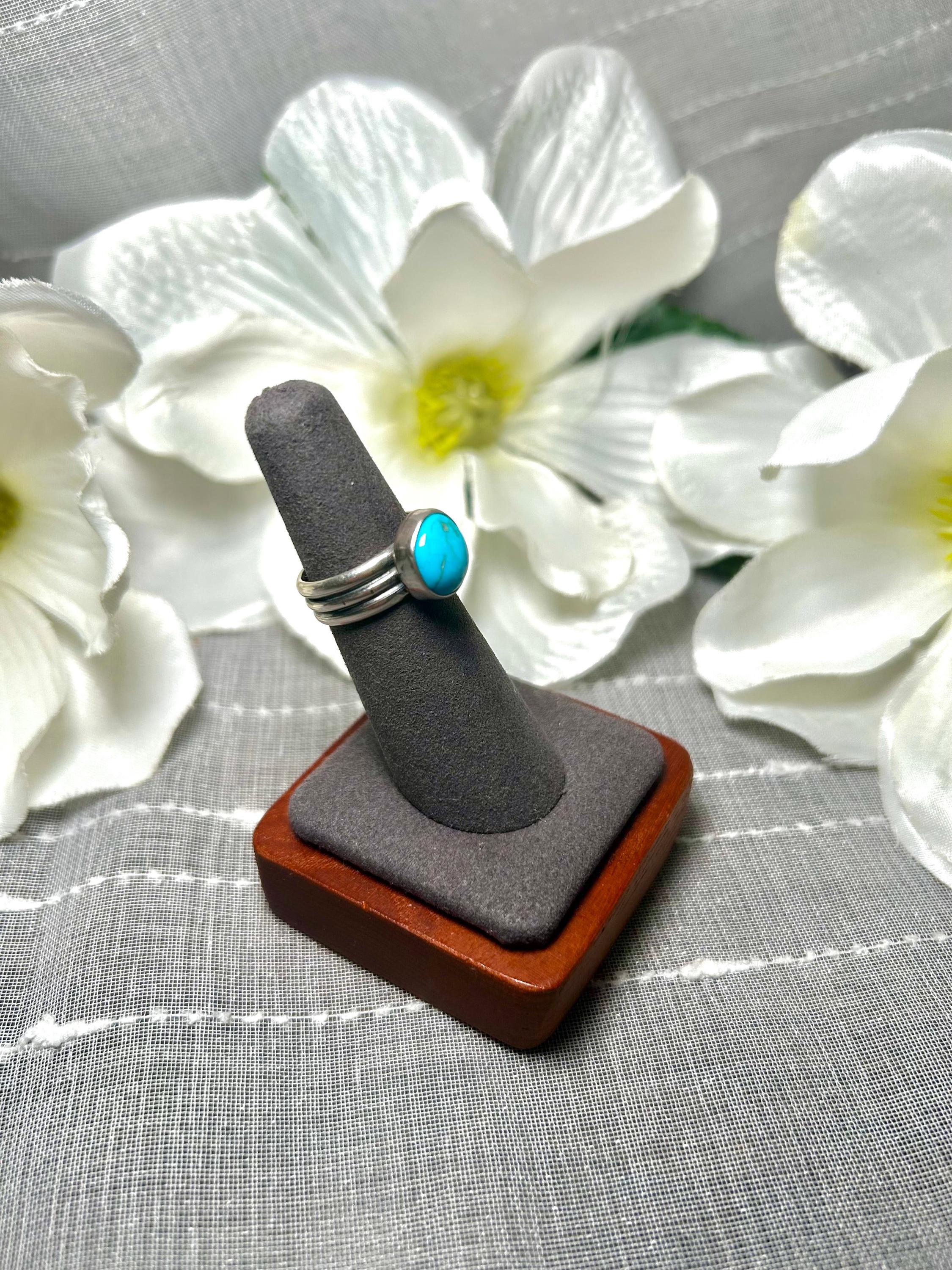 Navajo Made Kingman Turquoise & Sterling Silver Ring Size 5.75 - Etsy