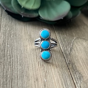 Southwest Made Sleeping Beauty & Sterling Silver Ring