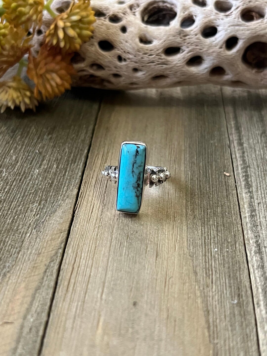 Navajo Made Kingman Turquoise & Sterling Silver Ring Size 6 - Etsy