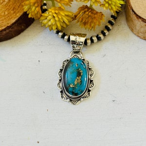 Southwest handgemaakte Blue Ridge Turquoise en sterlingzilveren hanger