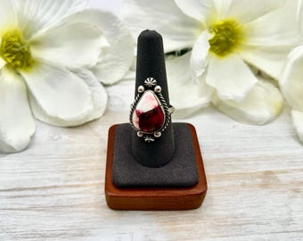 Johnny Dixon Rose Dahlia & Sterling Silver Adjustable Ring