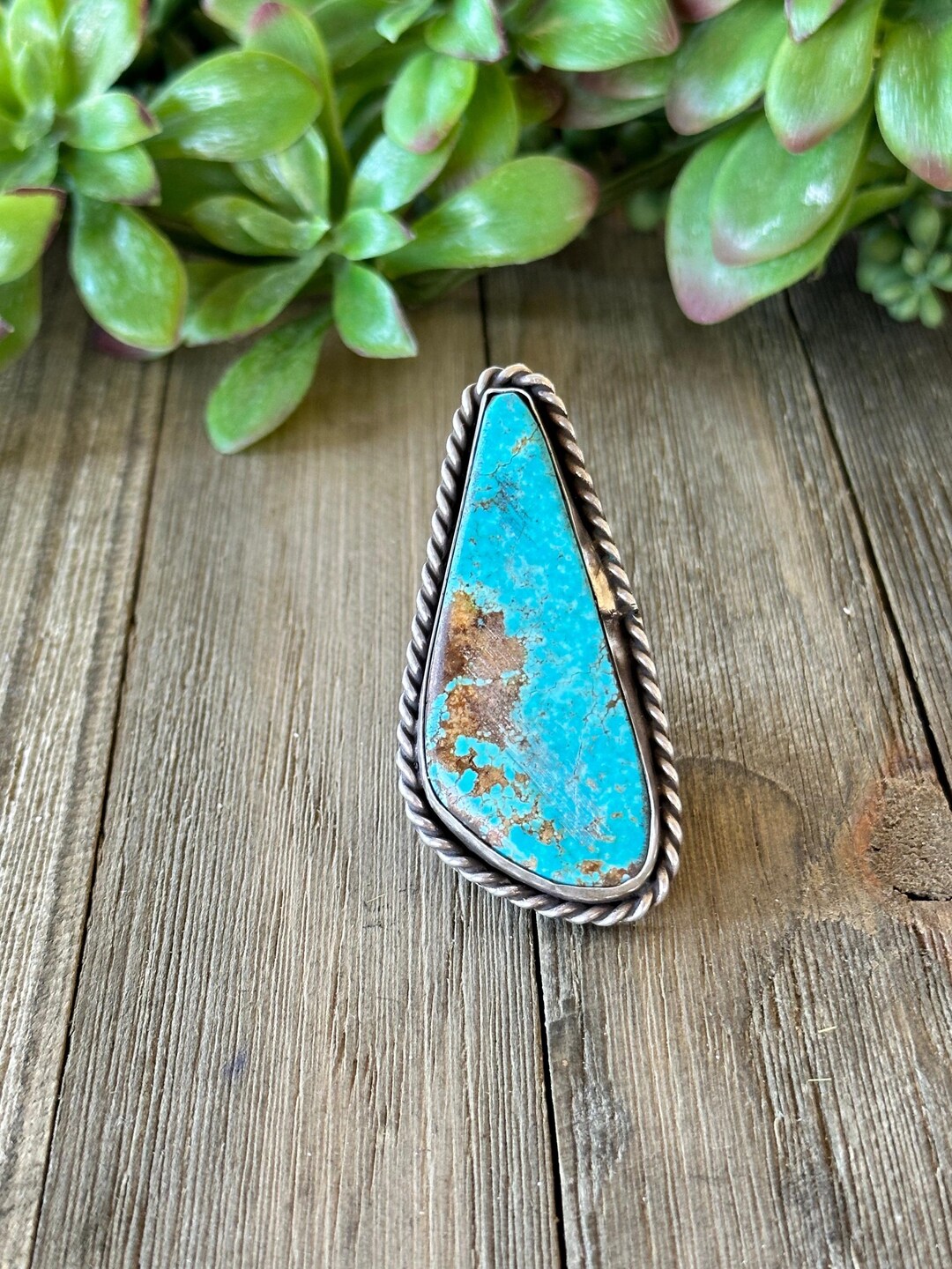 Navajo Handmade Kingman Turquoise & Sterling Silver Ring Size 8 - Etsy