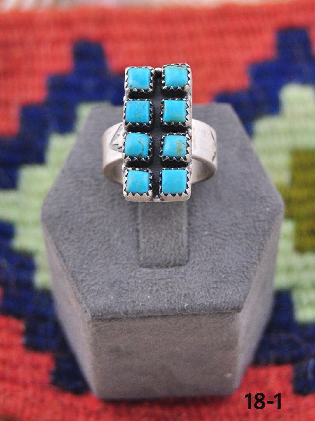 Southwest Made Kingman Turquoise & Sterling Silver Adjustable Heart ...