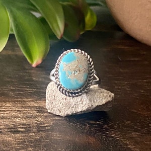 Reda Galvan South Hill Turquoise & Sterling Silver Ring Size 7.75