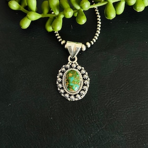 Handgefertigter Sonoran Gold Türkis & Sterling Silber Anhänger