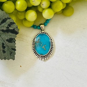 Southwest handgemaakte Blue Ridge Turquoise en sterlingzilveren hanger