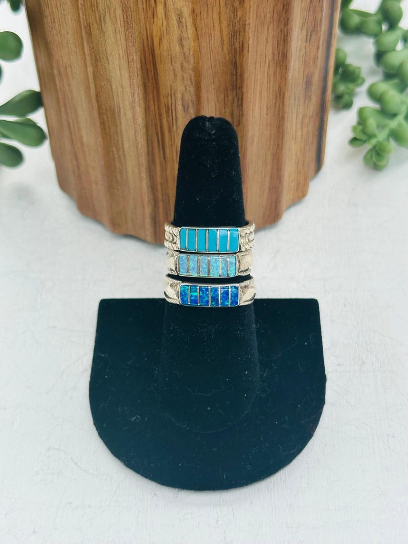 Navajo Made Sterling Silver Inlay Ring - Etsy