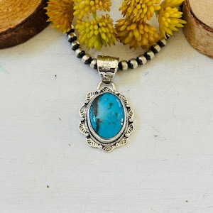 Southwest handgemaakte Blue Ridge Turquoise en sterlingzilveren hanger