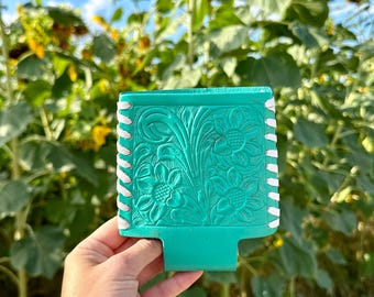 Genuine Tooled Leather Koozie