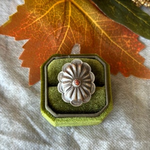 Navajo Made Spiny Oyster & Sterling Silver Concho Rings