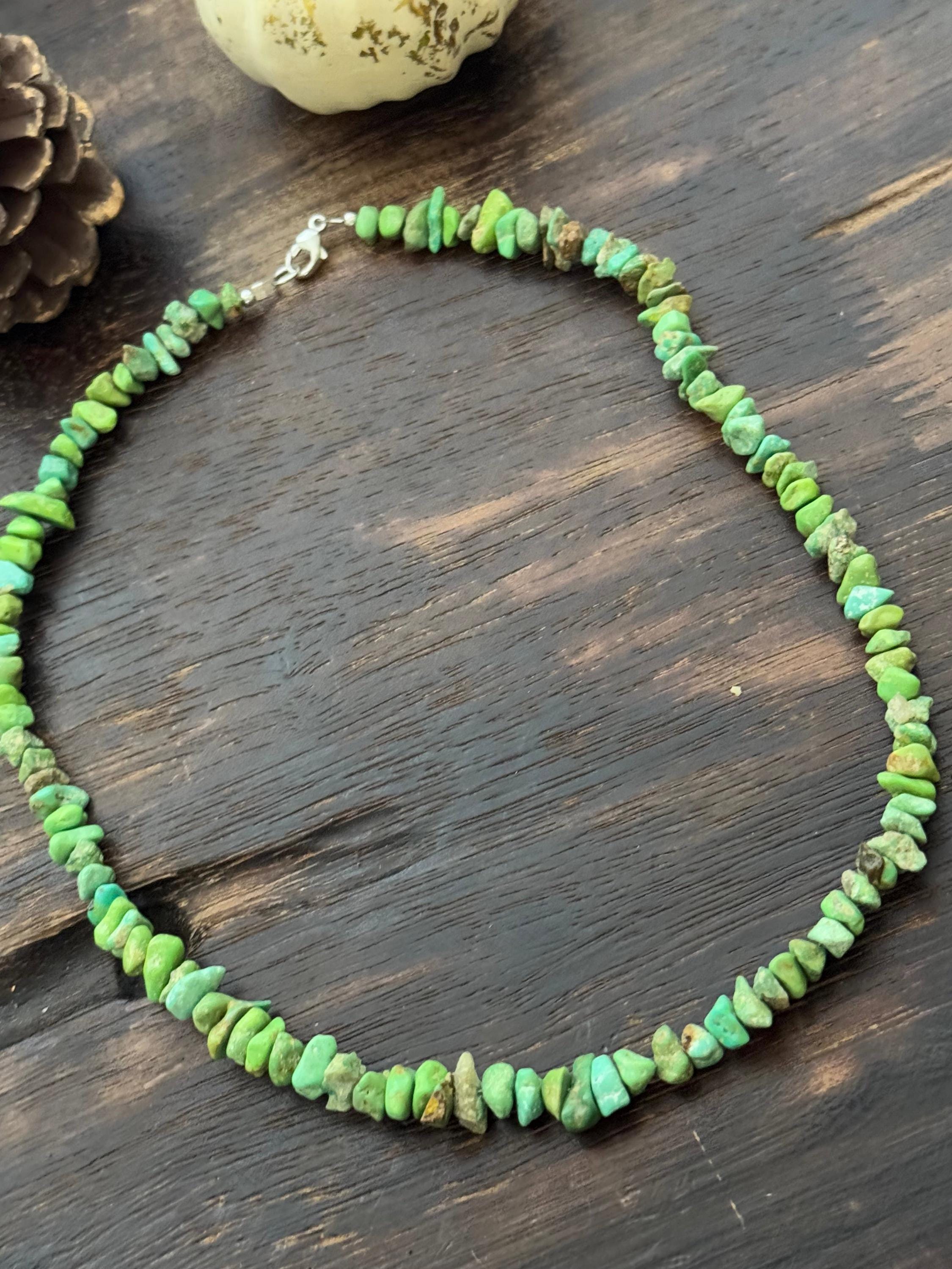 Navajo Strung Pixie Turquoise & Sterling Silver Beaded Necklace - Etsy