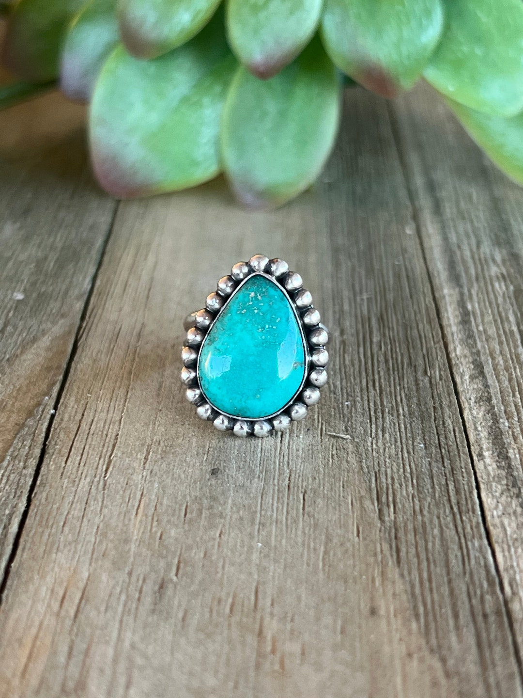 Navajo Made Kingman Turquoise & Sterling Silver Ring Size 5.75 - Etsy