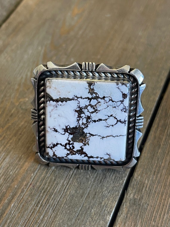 Eddie Secatero Wild Horse & Sterling Silver Ring … - image 1