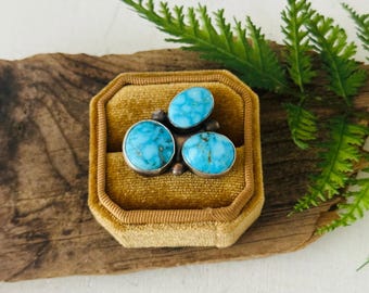 Kathleen Chavez Sonoran Mountain Turquoise & Sterling Silver Ring Size 5.5