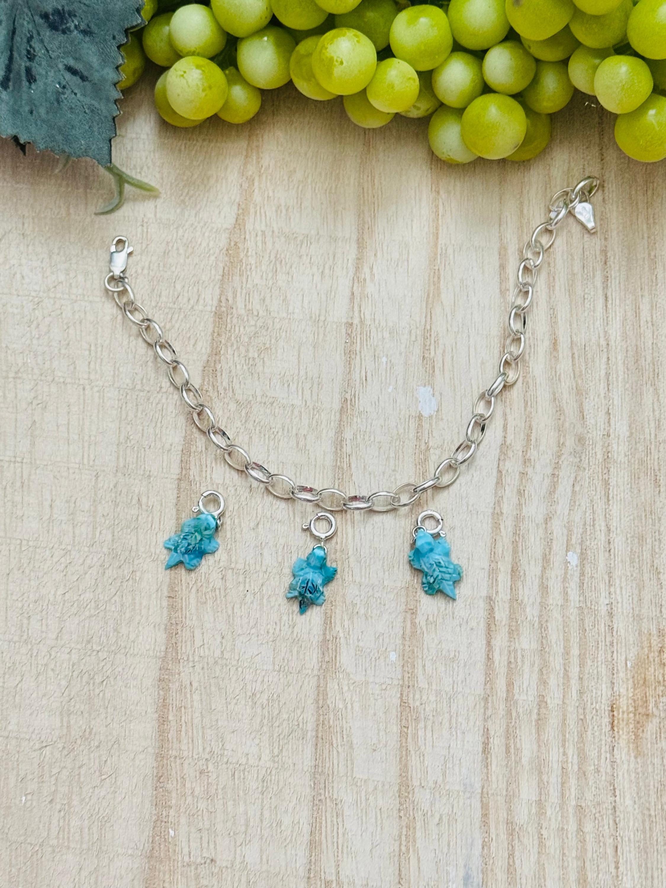 Navajo Made Turquoise & Sterling Silver Horny Toad Charms