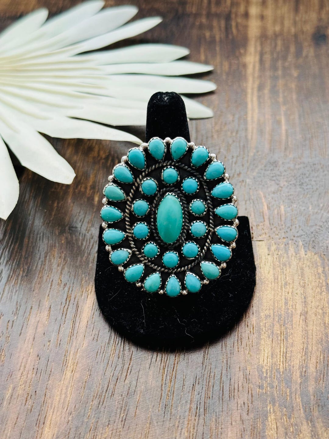 Southwest Handmade Kingman Turquoise & Sterling Silver Adjustable ...