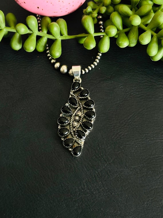 TTD “Twin Flame” Onyx & Sterling Silver Pendant - image 1