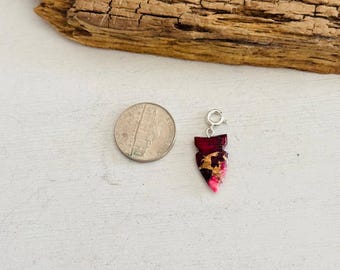 Navajo Made Rose Dahlia & Sterling Silver Arrowhead Charms