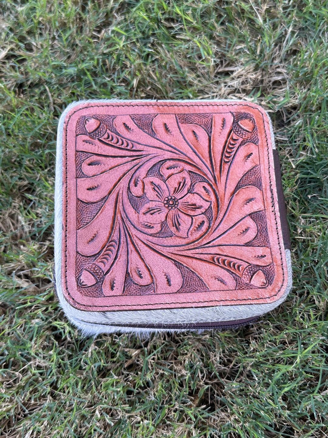 Genuine Tooled Leather Cowhide Jewelry Box Etsy