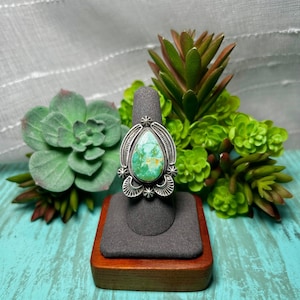 Randy Boyd Royston Turquoise & Sterling Sliver Ring Size 7.5