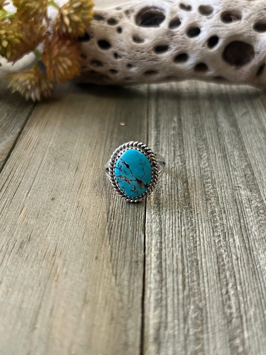 Navajo Made Kingman Turquoise & Sterling Silver Ring Size 7.25 - Etsy