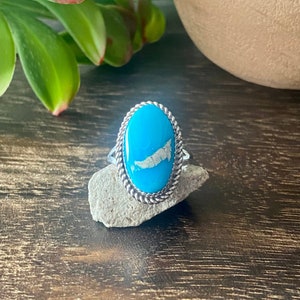 Reda Galvan South Hill Turquoise & Sterling Silver Ring Size 8.25