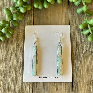 Navajo Made Opal (Man Made) & Sterling Silver Dangle Earrings