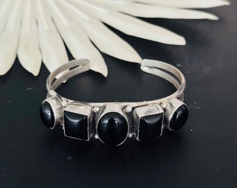 Augustine Largo Onyx & sterlingzilveren manchetarmband