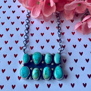 Sheila Becenti Sonoran Mountain Turquoise & Sterling Silver Bar Necklace