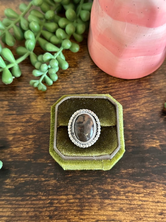 Jon Begay Petrified Wood & Sterling Silver Ring - image 3