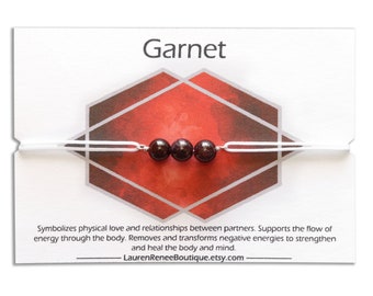 Garnet Bracelet - String Bracelet - Dainty Bracelet - Minimalist Bracelet - Gift for Friend - Adjustable Bracelet - Friendship Bracelet