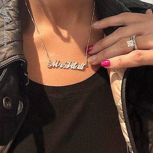 Custom Mrs. Name Necklace: Sterling Silver Bridal Shower Gift