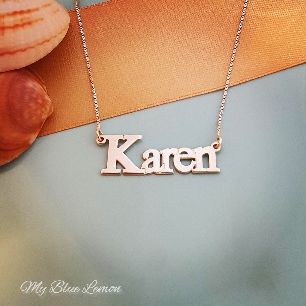 Name Necklace Print Font Karen Style Etsy Norway