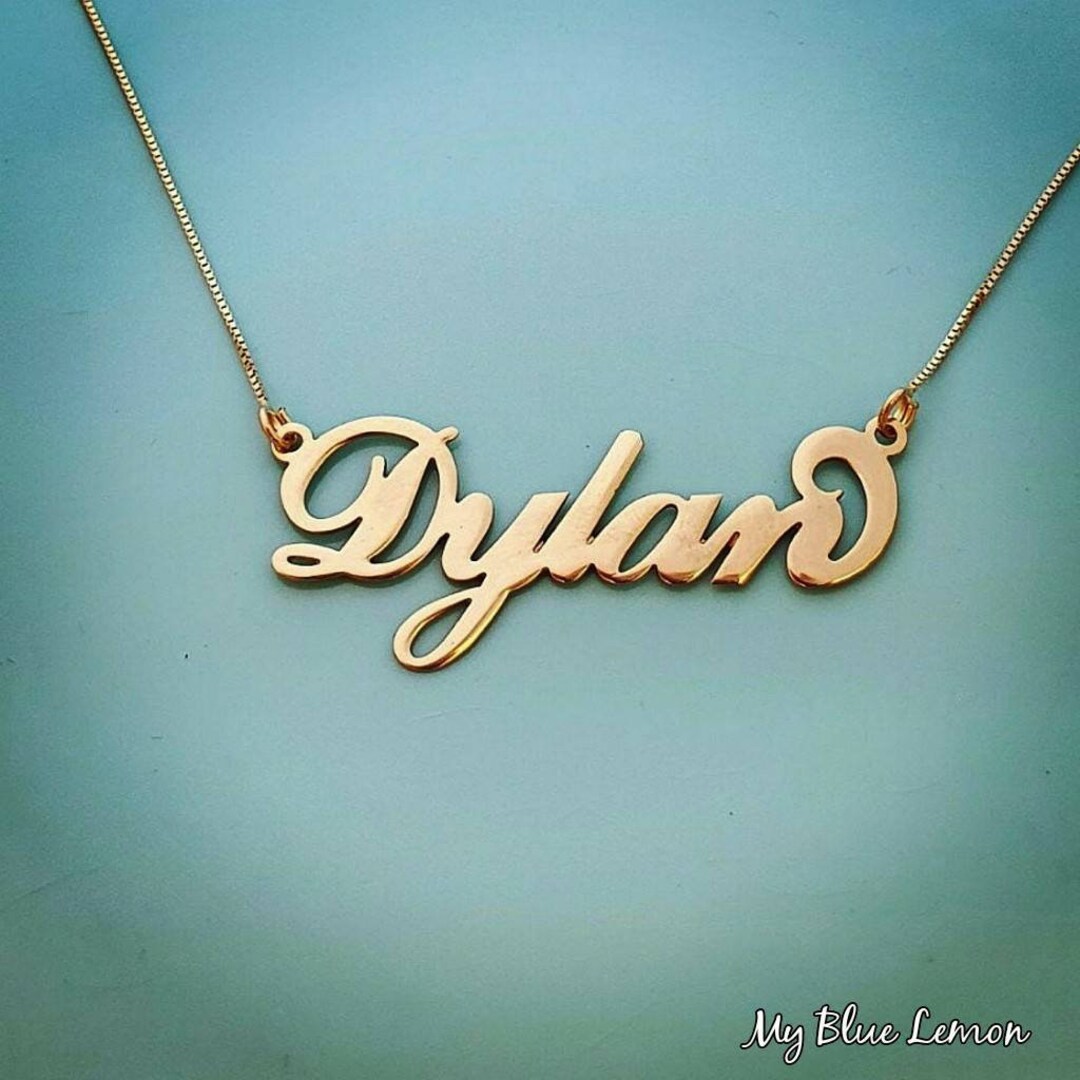 Real Gold Name Necklaces Solid 14k Gold Carrie Syle Etsy UK