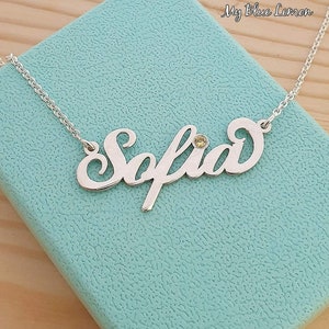 Sterling Silber Namenskette Sofie Style Classic Script