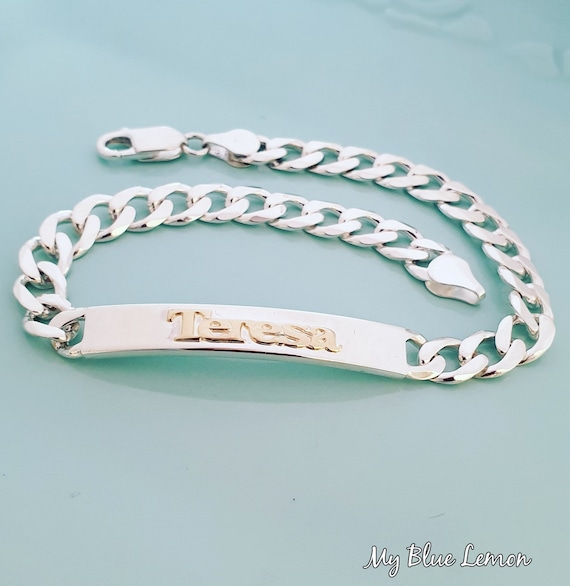 Buy Personalized ID Bracelet Sterling Silver Bracelet With Solid