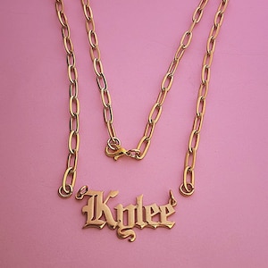 Name Necklace Replacement Chain Gold Paperclip Chain for Pendant DIY Jewelry Repair
